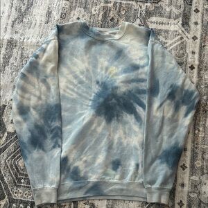 Women's Tie-Dye Crew Neck Sweater - Blue